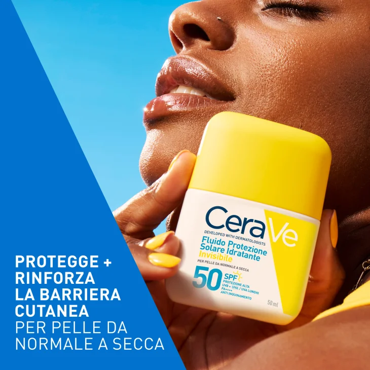 Cerave Fluido Protezione Solare Viso Idratante Invisibile SPF50 50 ml