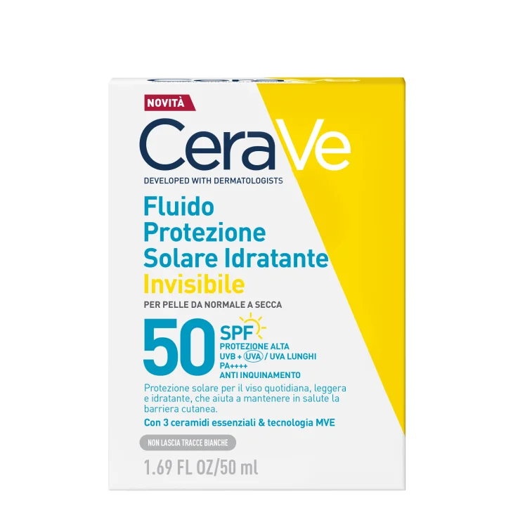 Cerave Fluido Protezione Solare Viso Idratante Invisibile SPF50 50 ml
