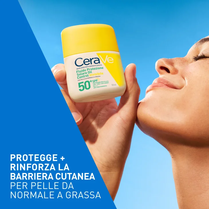CeraVe Fluido Protezione Solare Viso Oil Control Invisibile SPF50+ 50 ml