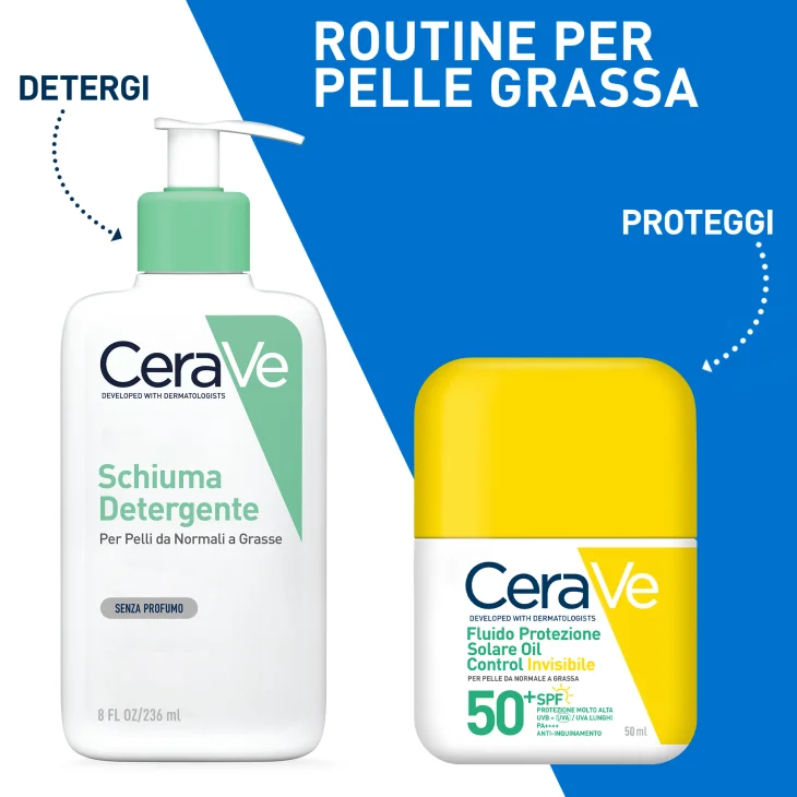 CeraVe Fluido Protezione Solare Viso Oil Control Invisibile SPF50+ 50 ml