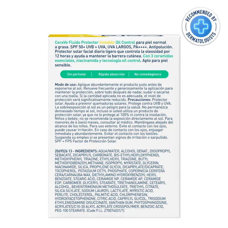 CeraVe Fluido Protezione Solare Viso Oil Control Invisibile SPF50+ 50 ml