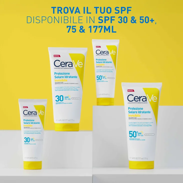 CeraVe Protezione Solare Idratante Invisibile Viso e Corpo SPF30 177 ml