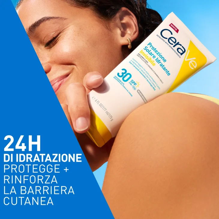 CeraVe Protezione Solare Idratante Invisibile Viso e Corpo SPF30 Travel Size 75 ml