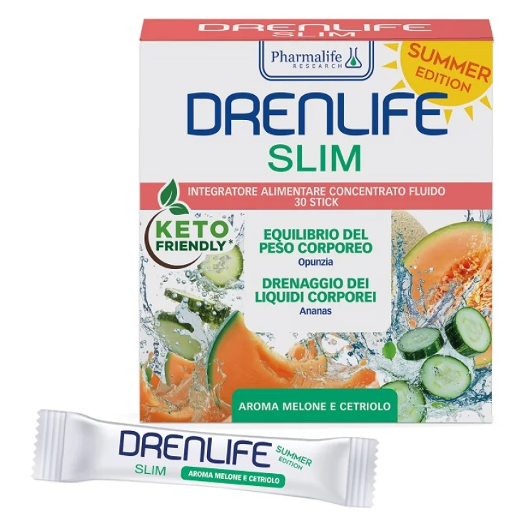Pharmalife Drenlife Slim Summer Edition Integratore Drenante per Controllo Peso 30 stick