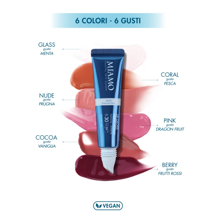 Miamo Lip Gloss Idratante con Protezione SPF30+ Colore Coral 15 ml