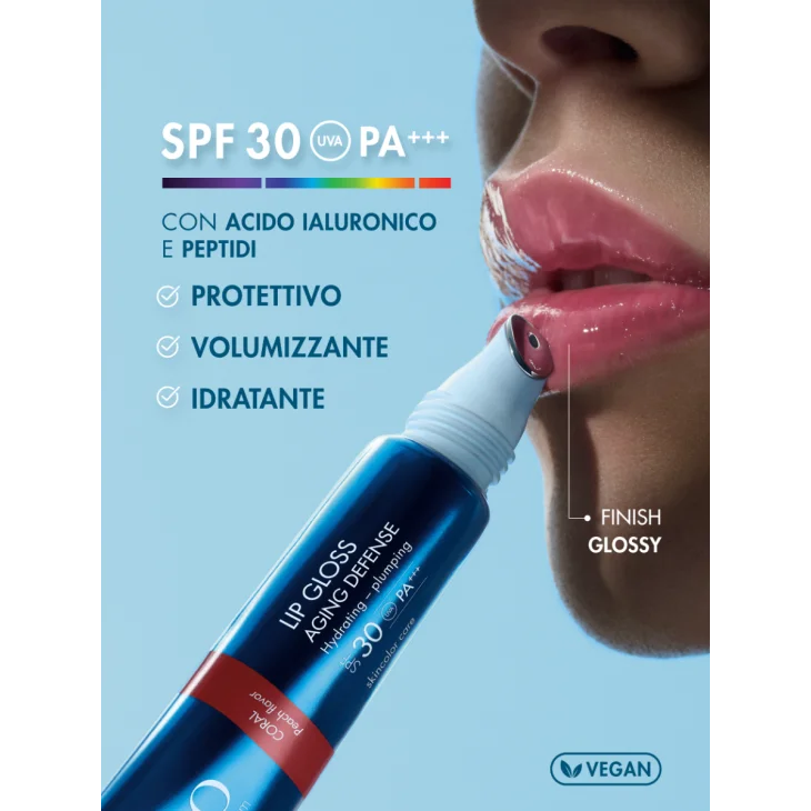 Miamo Lip Gloss Idratante con Protezione SPF30+ Colore Coral 15 ml
