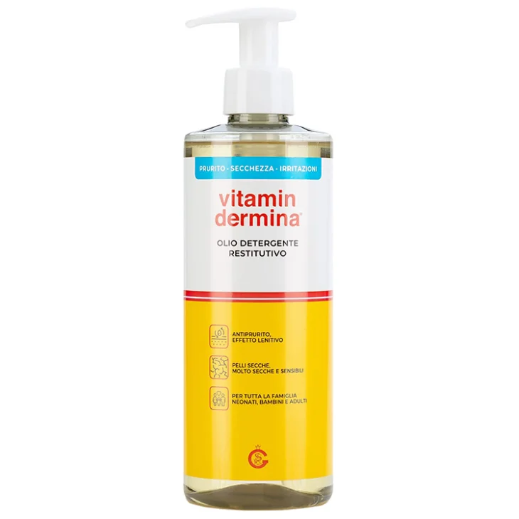 Vitamindermina Olio Detergente Restitutivo per Pelle Secca e Sensibile 500 ml Prezzo Speciale