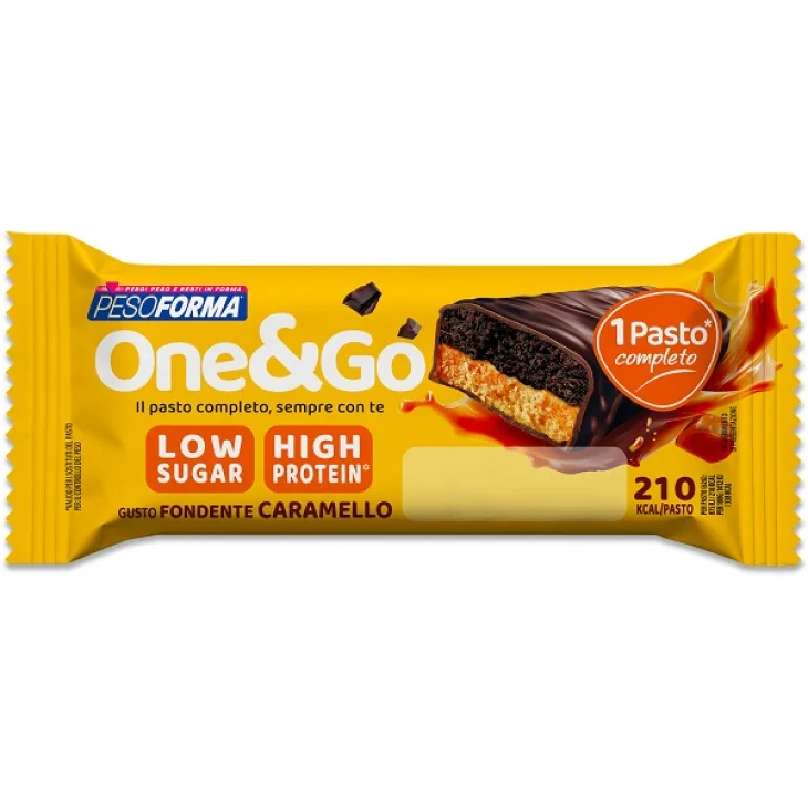 Pesoforma One & Go Barretta Fondente e Caramello per Controllo del Peso 62 g