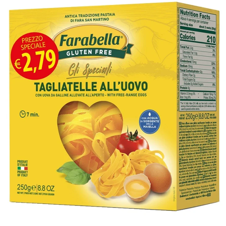 Farabella Tagliatelle all'uovo senza glutine per celiaci 250 g Promo