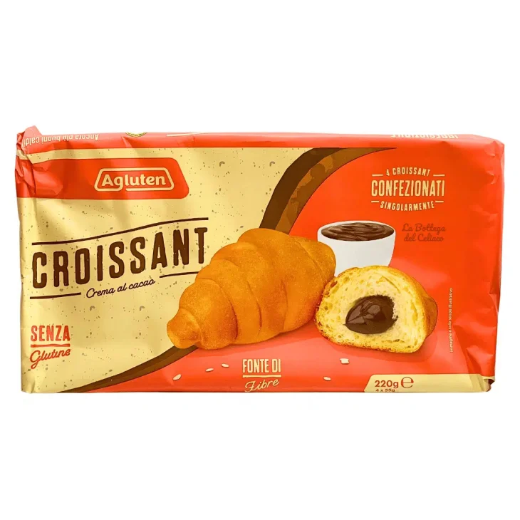 Agluten Croissant Crema Cacao Senza Glutine 4 Pezzi Da 55 G