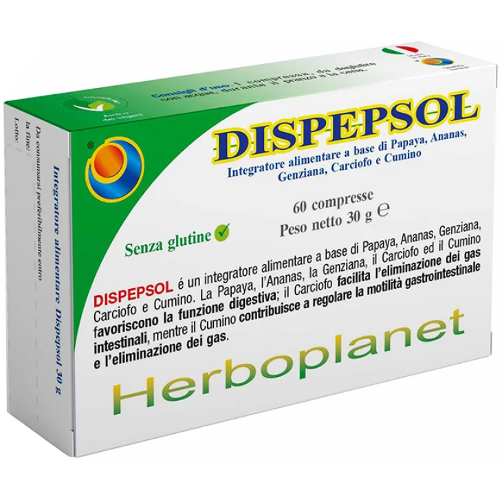 Herboplanet Dispepsol Integratore per la Digestione 60 Compresse