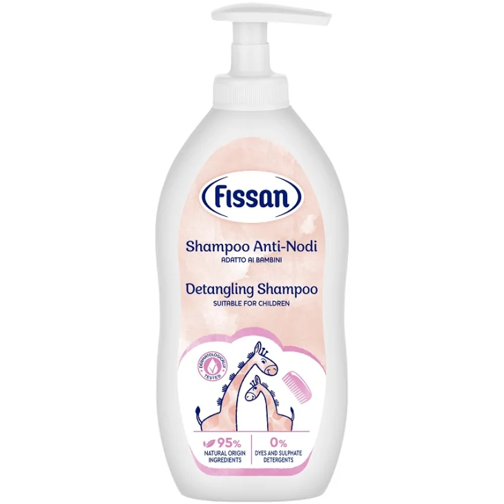 Fissan Shampoo Anti-Nodi per Detersione Delicata e Idratazione dei Capelli e del Cuoio Capelluto del Bambino 400 ml