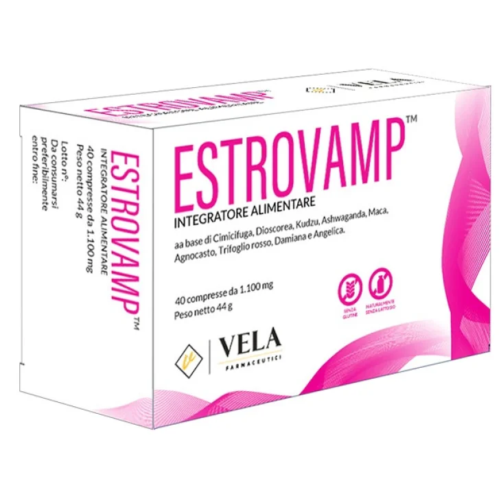 Estrovamp Integratore Naturale per la Menopausa e il Benessere Femminile 40 compresse da 1100 mg