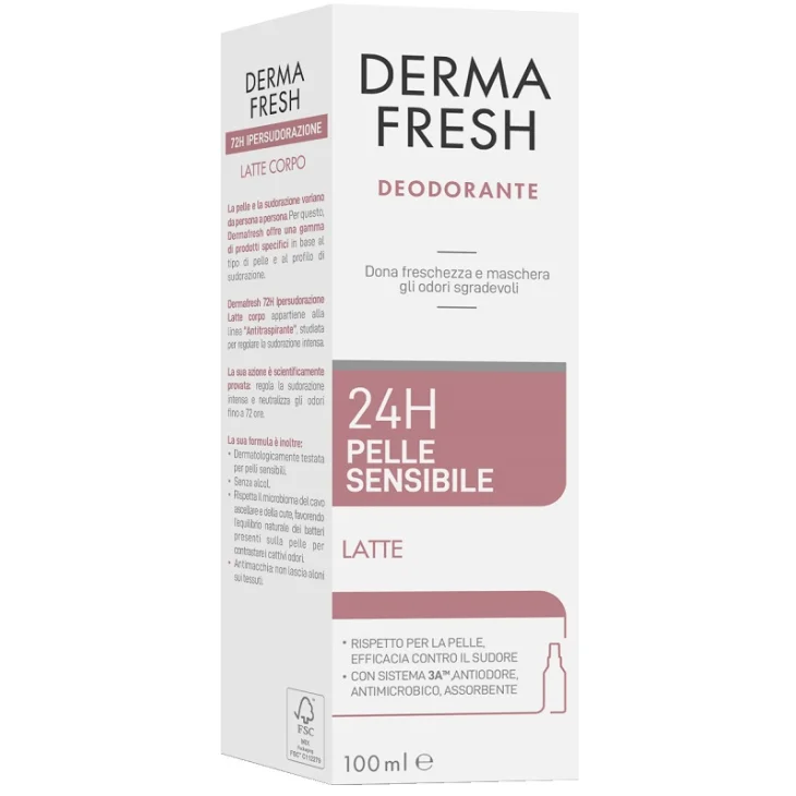 Dermafresh Deodorante 24h per Pelle Sensibile Latte Ascelle 100 ml Dermafresh Deodorante 24h per Pelle Sensibile Latte Ascelle 100 ml