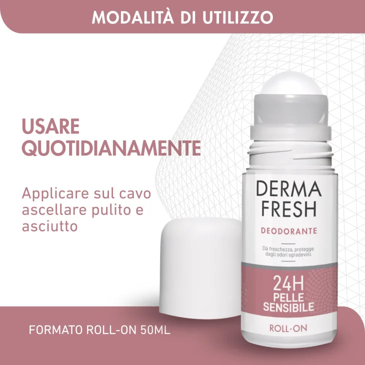 Dermafresh Deodorante 24h per Pelle Sensibile Roll On 50 ml