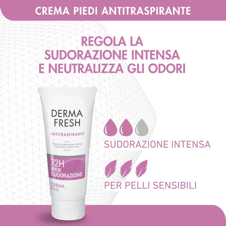Dermafresh 72H Ipersudorazione Crema Deodorante per i Piedi 100 ml
