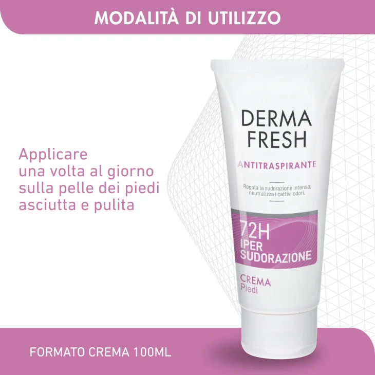Dermafresh 72H Ipersudorazione Crema Deodorante per i Piedi 100 ml