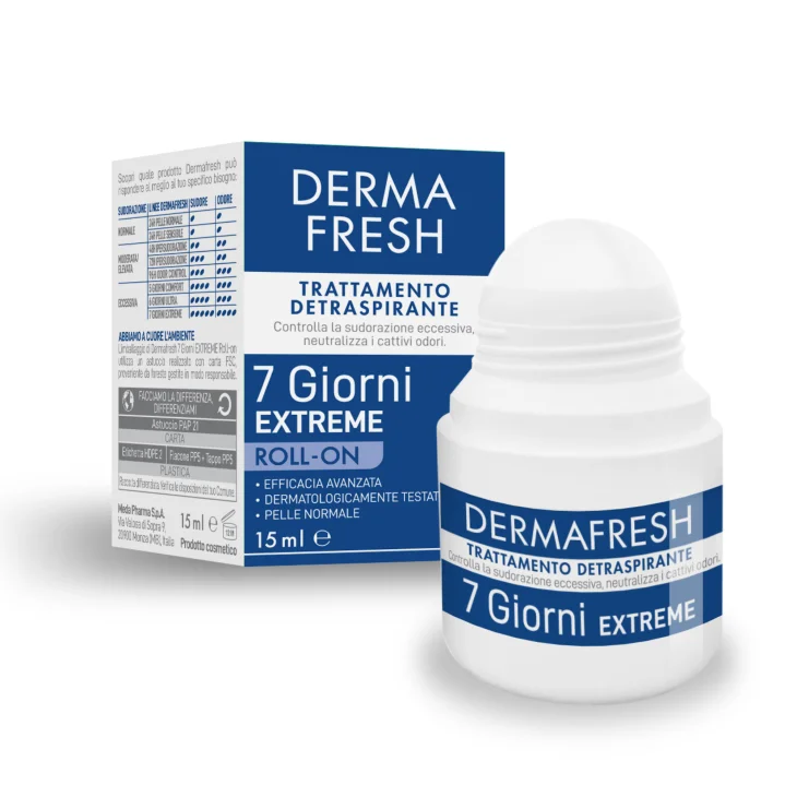 Dermafresh 7 Giorni Roll-On Trattamento Detraspirante per Controllare il Sudore Eccessivo 15 ml Dermafresh 7 Giorni Roll-On Trattamento Detraspirante per Controllare il Sudore Eccessivo 15 ml