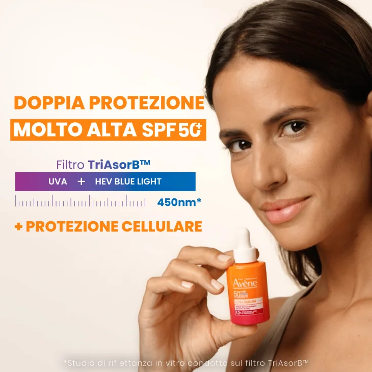 Eau Thermale Avène Ultra Siero SPF50+, Rimpolpa Immediatamente, Protezione solare viso molto alta, con Acido Ialuronico e Niacinamide, 30ml Eau Thermale Avène Ultra Siero SPF50+, Rimpolpa Immediatamente, Protezione solare viso molto alta, con Acido Ialuronico e Niacinamide, 30ml