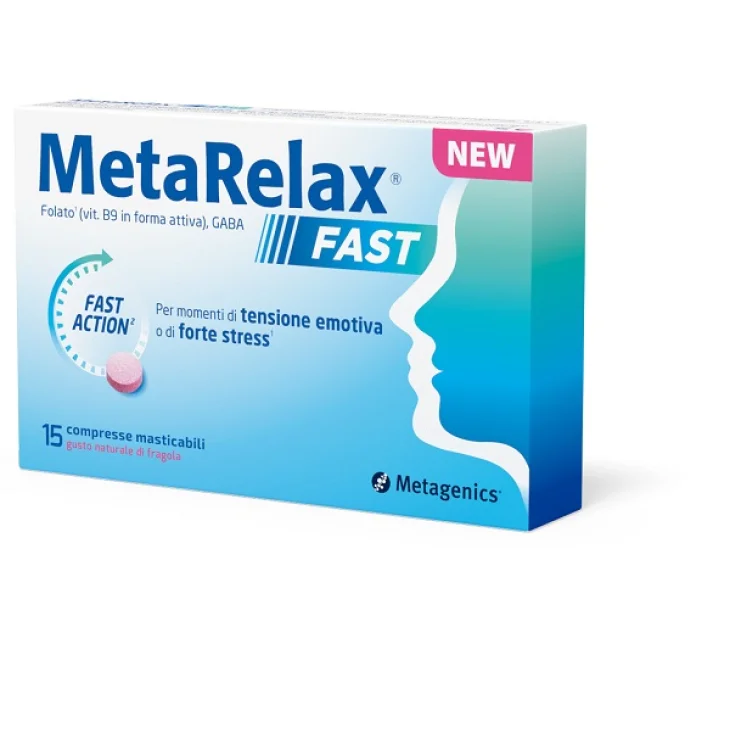 Metarelax Fast Integratore per Ansia e Stress 15 Compresse Masticabili