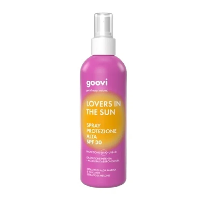 Goovi Lovers In The Sun Crema Corpo Spray SPF30 Idratante No Gas Protezione Solare Alta 200 ml