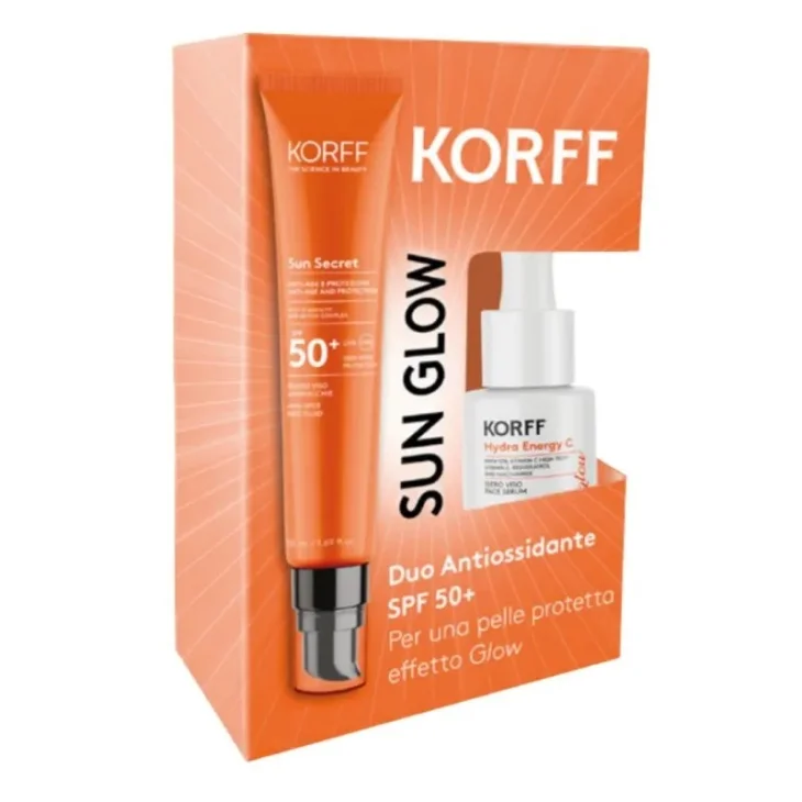 Korff Sun Pure con Fluido Viso Antimacchie SPF50+ 50 ml + Siero Hydra Energy C 10 ml