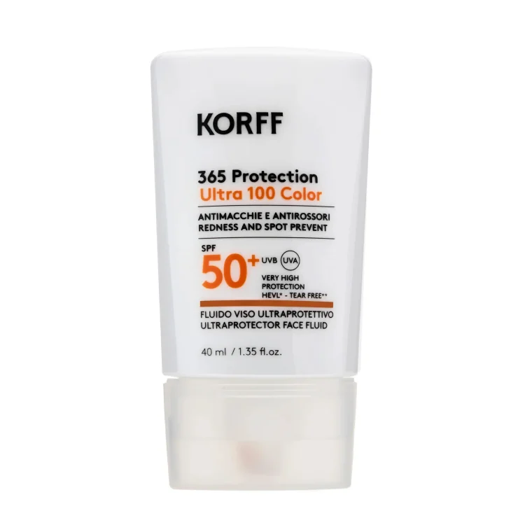 Korff 365 Protection Ultra 100 Color Spf50+ Solare Colorato Viso per Protezione e Idratazione 40 ml