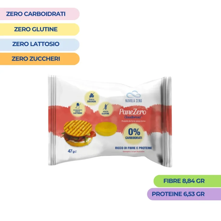 Nuvola Zero Pane Zero Cloudbread Pane Proteico Senza Zuccheri e Senza Carboidrati 47 grammi