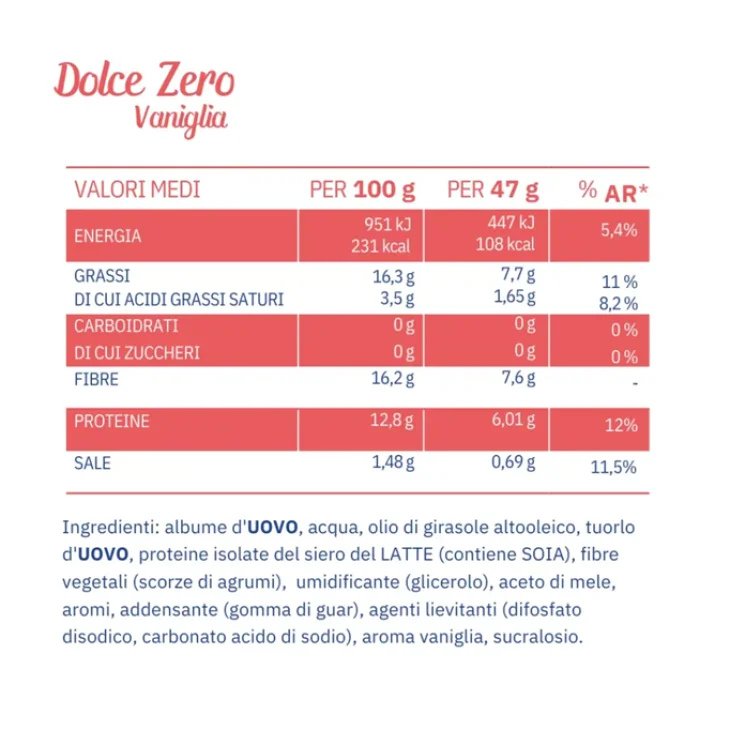Nuvola Zero Dolce Zero alla Vaniglia Muffin Proteico Senza Zuccheri e Senza Carboidrati 37 grammi