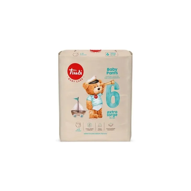 Trudi Baby Care Pants Mutandina Igienica Extra Large Taglia 6 17 Pezzi Trudi Baby Care Pants Mutandina Igienica Extra Large Taglia 6 17 Pezzi