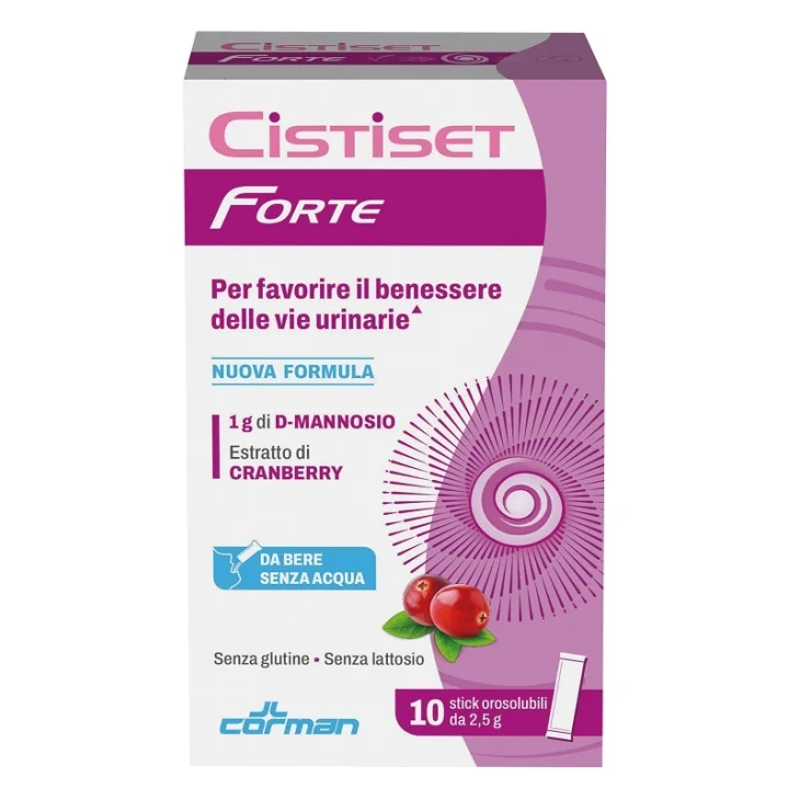 Cistiset Forte Integratore per Benessere Vie Urinarie 10 stick Orosolubili