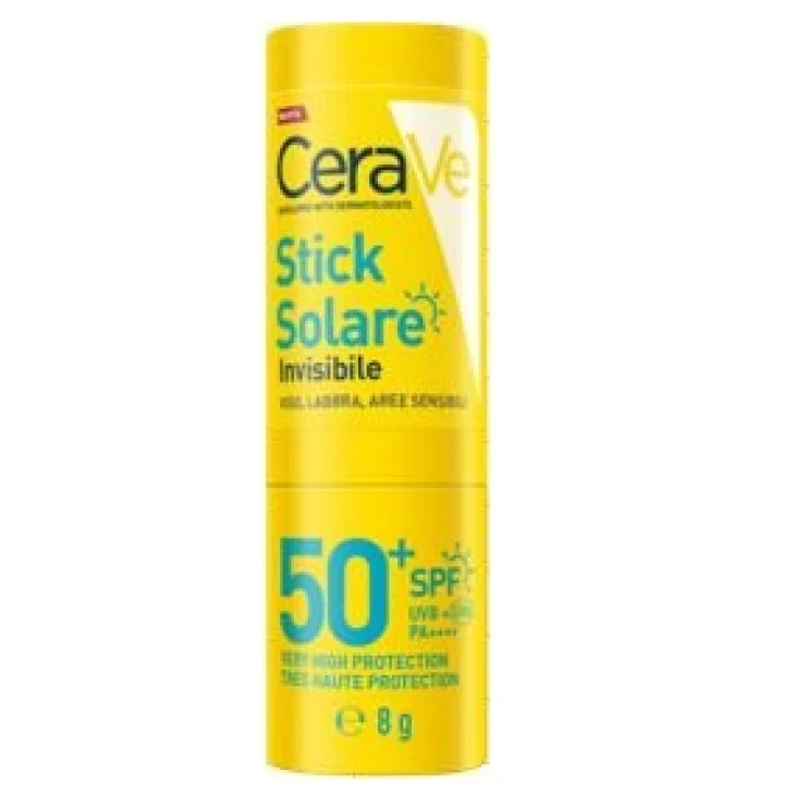 Cerave Stick Solare Invisibile per Viso e Labbra SPF50+ 8 g