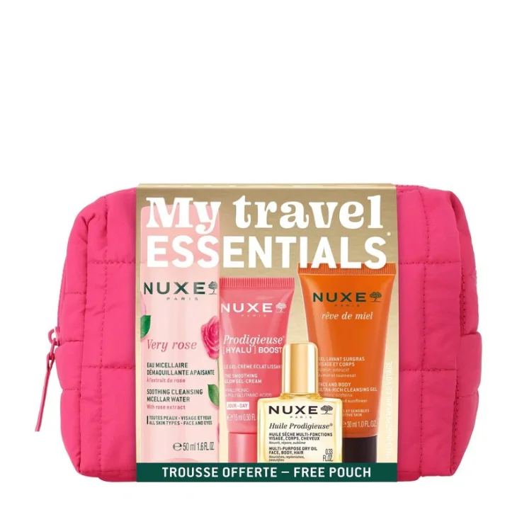 Nuxe I miei Indispensabili Da Viaggio Trousse Acqua Micellare 50 ml + Crema Gel Illuminante 15 ml + Huile Prodigieuse 10 ml + Gel Viso E Corpo 30 ml