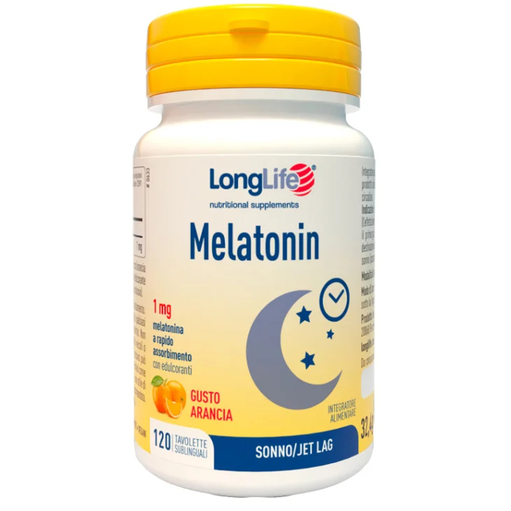 LONGLIFE MELATONIN 1 MG GUSTO ARANCIA 120 TAVOLETTE SUBLINGUALI LONGLIFE MELATONIN 1 MG GUSTO ARANCIA 120 TAVOLETTE SUBLINGUALI