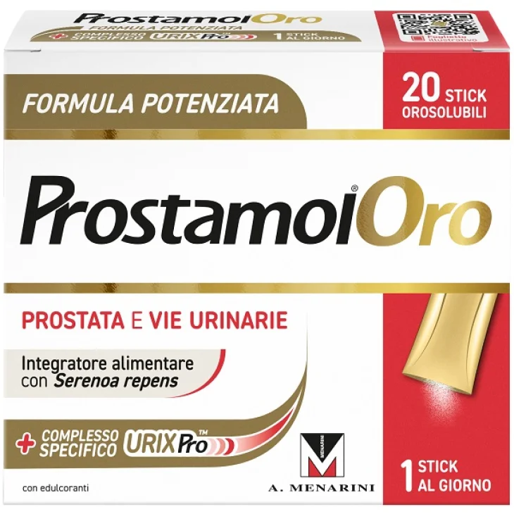 Prostamol Oro Integratore per Prostata e Vie Urinarie 20 Stick Orosolubili