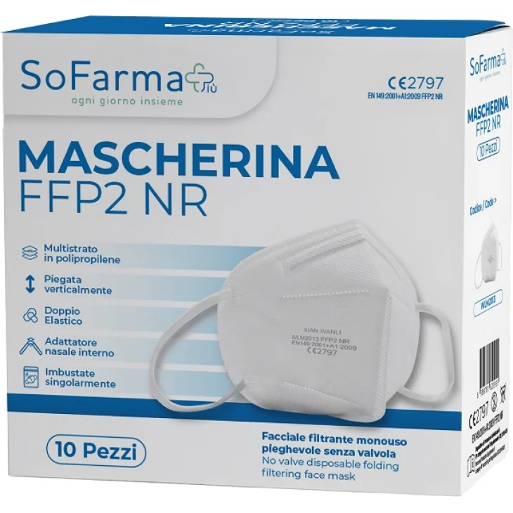 MASCHERINA FFP2 BIANCA 10PZ SF+