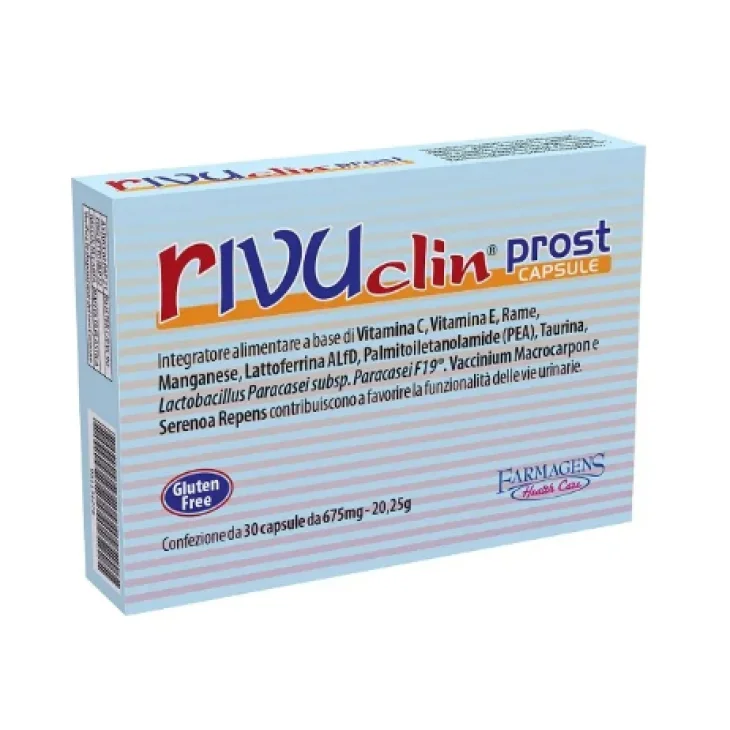Rivuclin Prost Integratore per Funzionalit&agrave; delle Vie Urinarie 30 Capsule