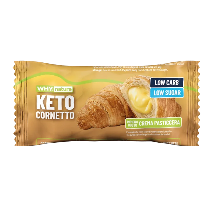WHYnature Keto Cornetto Proteico Gusto Crema Pasticcera 50 g
