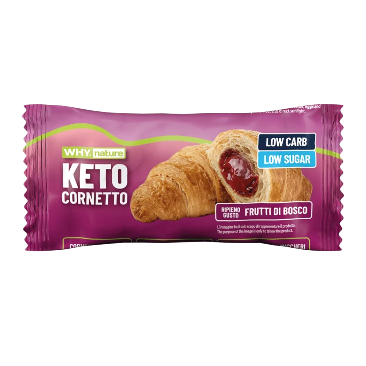 WHYnature Keto Cornetto Proteico Gusto Frutti Rossi 50 g
