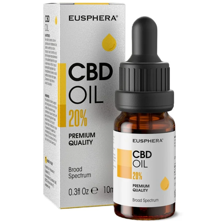 Eusphera CBD Oil Premium Quality 20% Olio Corpo Naturale per Rilassamento e Benessere 10 ml