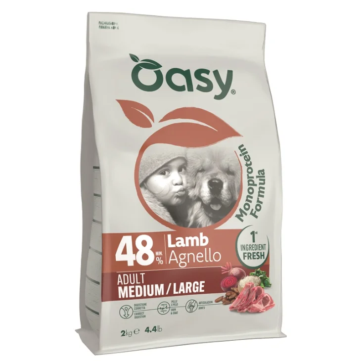 OASY DRY DOG MONOPROTEIN ADULT MEDIUM LARGE AGNELLO 10 KG OASY DRY DOG MONOPROTEIN ADULT MEDIUM LARGE AGNELLO 10 KG