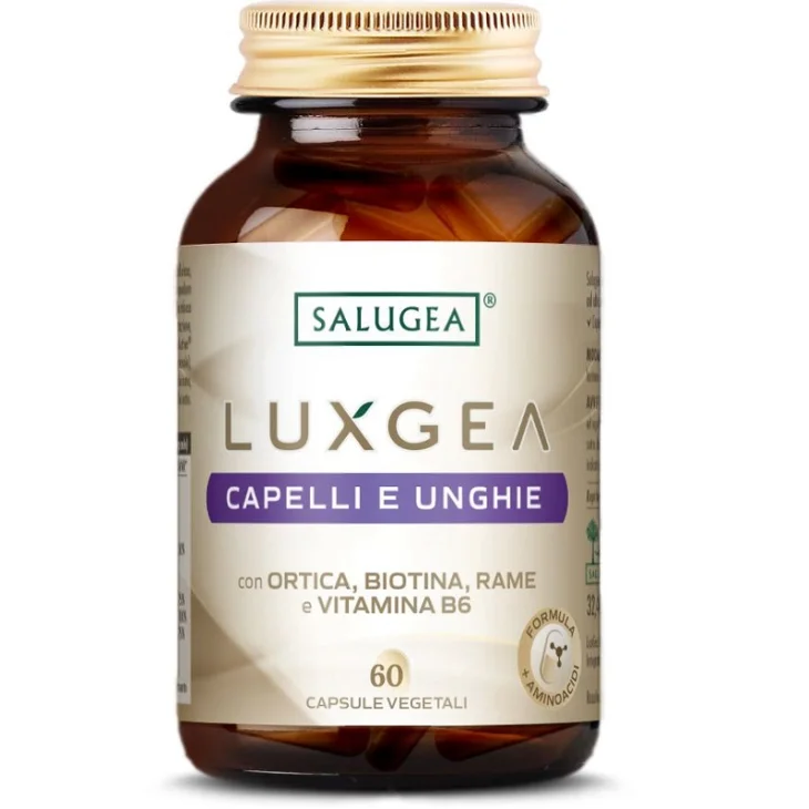 Salugea Luxgea Capelli e Unghie Integratori per Forza e Benessere di Capelli e Unghie 60 Capsule Vegetali