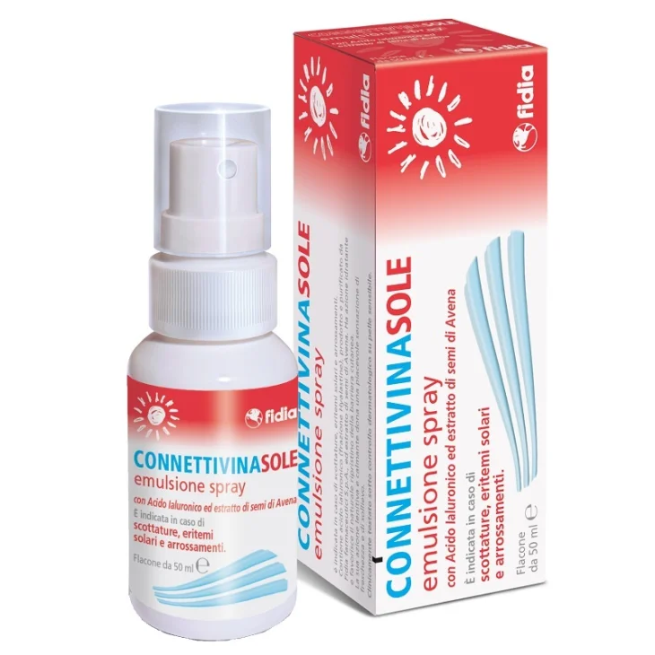 Connettivina Sole Spray Emulsione per Scottature, Eritemi Solari e Arrossamenti 50 ml
