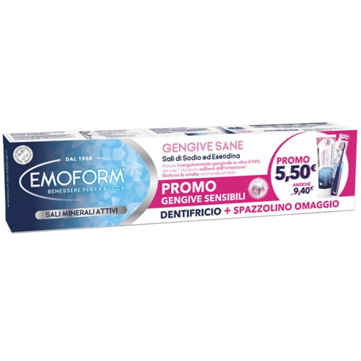 Emoform Gengive Sane Dentifricio 100 ml + Spazzolino Extra Morbido in Omaggio