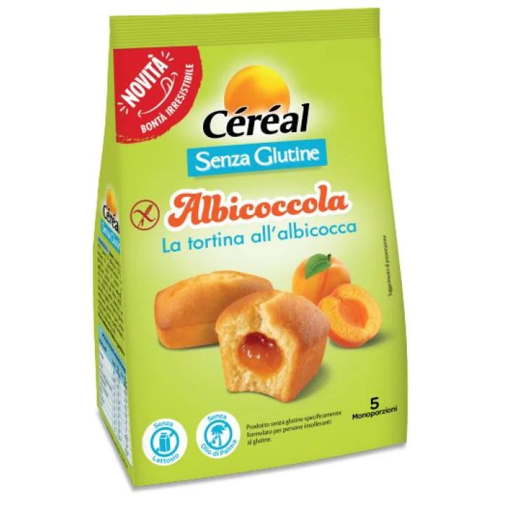 C&Eacute;R&Eacute;AL Albicoccola Tortina all'Albicocca Senza Glutine e Lattosio Confezione da 5 pezzi