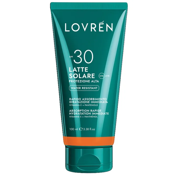 Lovren Latte Solare Viso Corpo Protezione Alta SPF30 Idratante Lenitivo 100 ml Lovren Latte Solare Viso Corpo Protezione Alta SPF30 Idratante Lenitivo 100 ml