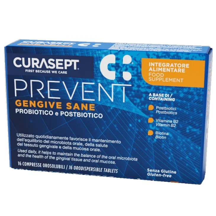 Curasept Prevent Gengive Integratore per la Salute delle Gengive 16 Compresse Orosolubili