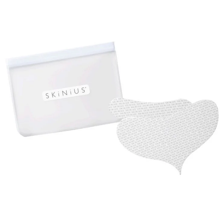 Skinius Liftnes Patches Riutilizzabili per Collo e Décolleté 2 Patches con Pochette Waterproof