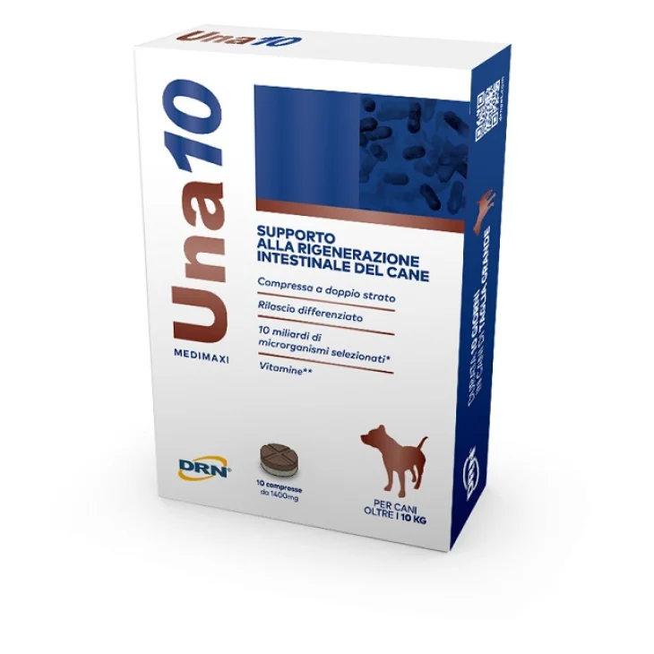 DRN Una10 Medimaxi Probiotici per Cani Sopra 10 kg 10 Compresse