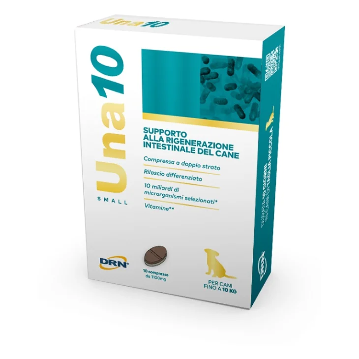 DRN Una10 Small per Digestione e Microbiota Cani Piccola Taglia 10 Compresse